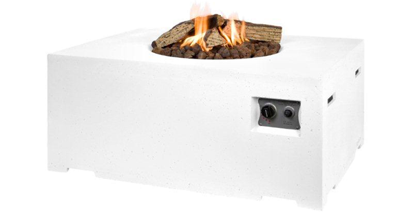 Happy Fire Composite Rectangular Tűzasztal  (fehér)